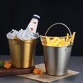 thumbnail image 3 of OATIPHO Plated Silver Stainless Steel Ice Storage Bucket with Portable Handle for Bar and Party Use, 3 of 8