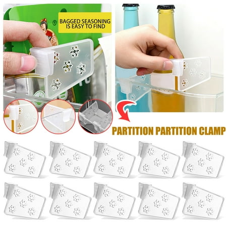 

Cuoff Home Decor Plastic Refrigerator Dividers Organizer 10 Pcs Adjustable Snap-on Storage Box Dresser Drawer Separators Tidy Pantry -Grid for Bed Closet Office Room Decor