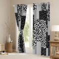 thumbnail image 3 of Manfei Leopard Patchwork Kitchen Curtains, Cheetah Print Black Out Curtains Pack of 2 (42x63 Each), Gray and Black, 3 of 6