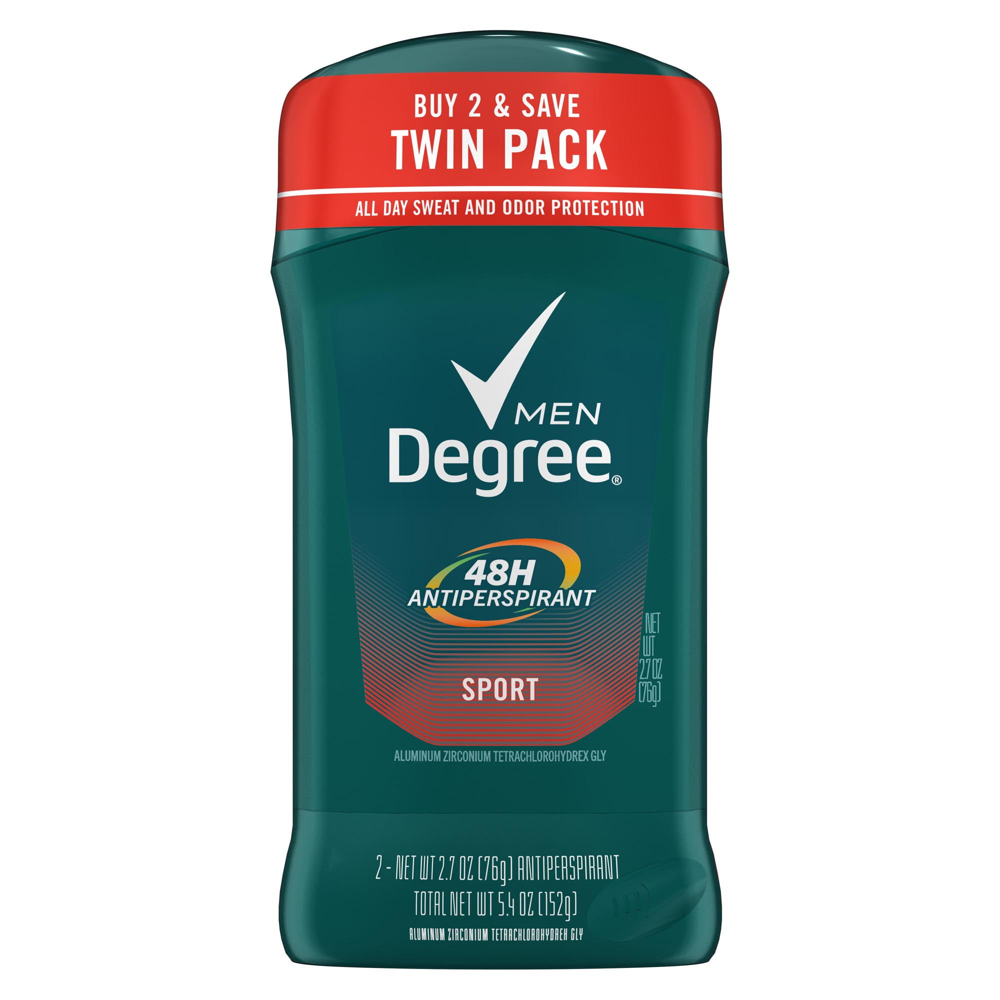 Degree Antiperspirant Deodorant for Men Sport, Twin Pack, 2.7 oz