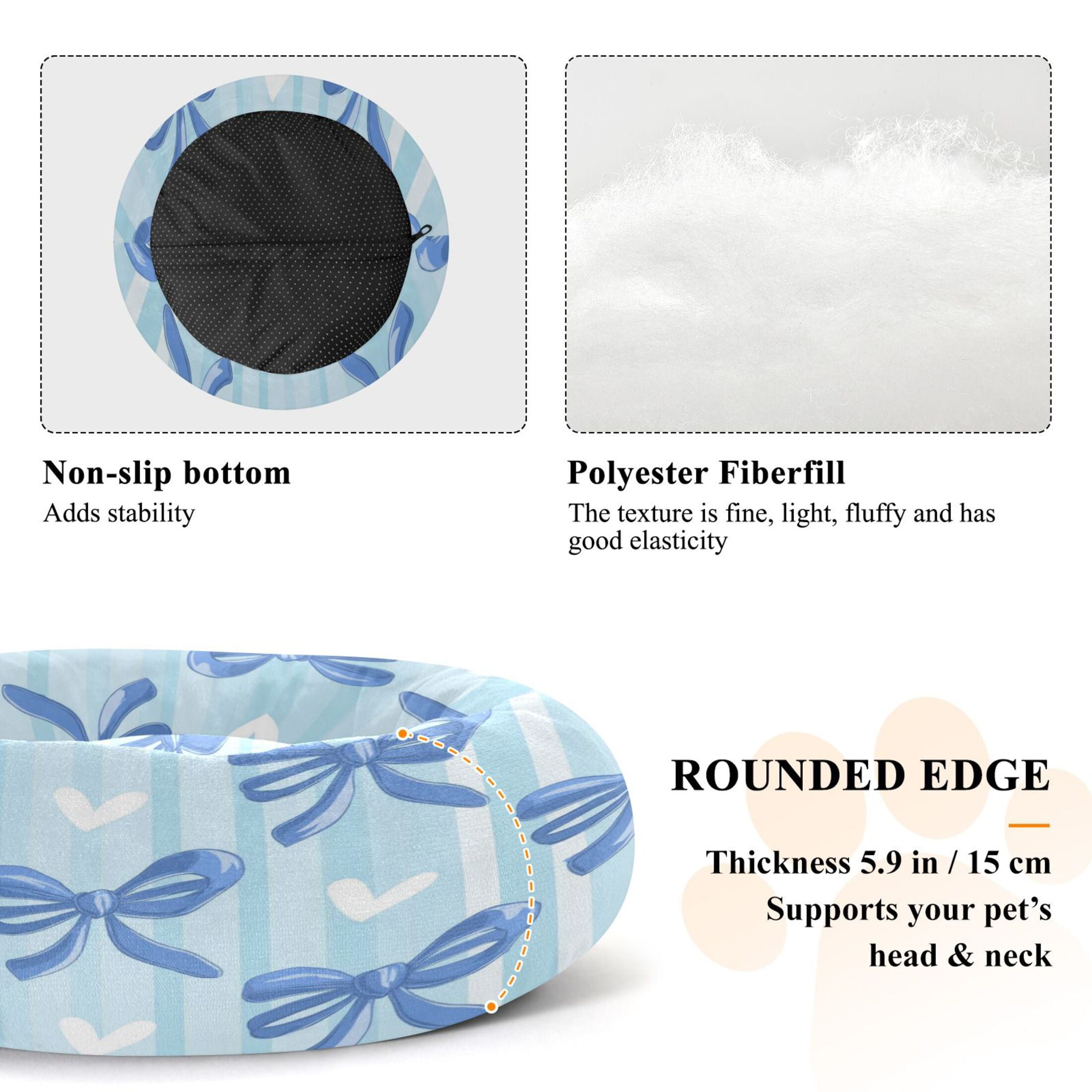Iauyy Pet Couch Donut Cat Bed for Indoor Cats/Small Dogs Washable & Machine with Non-slip Bottom Calming Cat Furniture, The Feeling Of Lightness (M)