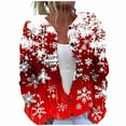 thumbnail image 2 of Heisall Womens Christmas Print Cardigan Long Sleeve Button Front Sweatshirt Coat, 2 of 5