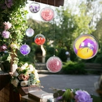 5pcs Clear Plastic Christmas Ornaments Empty Fillable Ball, High Transparency Acrylic Hanging Bauble for Holiday Tree, Wedding Party Mall Festival Display, DIY Decoration for Families and Kids