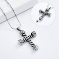 thumbnail image 2 of Rope Winding Cross Cremation Ashes Urn Pendant Necklace Memorial Keepsake Jewelry Lord’s Prayer Cross Ashes Necklaces, 2 of 6