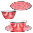 thumbnail image 1 of Dinnerware Set, Tableware Set, Red Grid Salad Bowl Kit Beautiful And Practical Easy To Clean For Outdoor,Car,Home,Coffee Shop Restaurant,Hotel,Tea House, 1 of 8