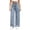 Sky Blue, variant on Women Wide Leg Jeans Beaded Denim Pants High Waisted Straight Leg Jeans with Pockets Button Fly Casual Long Pants S-XL