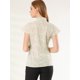 thumbnail image 5 of Allegra K Blusa Floral Encaje Transparente Manga Del Casquillo Botones Arriba Top Cuello Con Volantes Para Mujeres Blanco XS Unique Bargains Blusa, 5 of 6