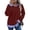 Wine, variant on FRSASU Women's Sweatshirt Casual 2 in 1 Striped Patchwork Collar Tops Shirts Business Casual Fall Outfits White