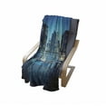 thumbnail image 4 of Cityscape Soft Flannel Fleece Throw Blanket, Big City Night Panorama from a Balcony with Skyscrapers, Cozy Plush for Indoor and Outdoor Use, 60" x 80", Pale Yellow Night Blue, by Ambesonne, 4 of 6