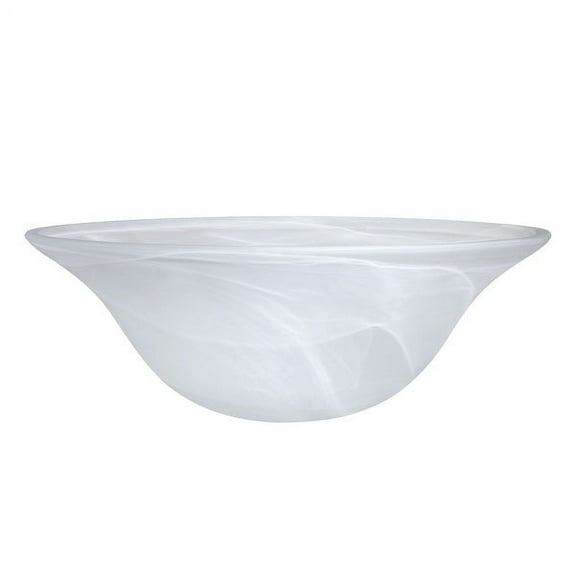 Aspen Creative 23140-11, Etched Alabaster Glass Shade for Medium Base Socket Torchiere Lamp, Swag Lamp and Pendant,15-1/2" Diameter x 5-1/2" Height.