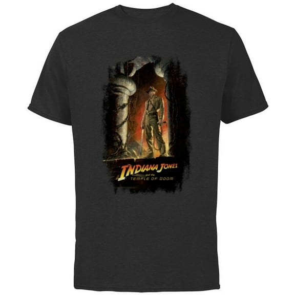 Lucasfilm Indiana Jones and the Temple of Doom Poster Art - Short Sleeve Cotton T-Shirt for Adults - Customized-Black