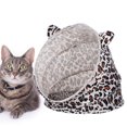 thumbnail image 1 of Casa para gatos plegable, transpirable, suave, con cojín, nido, túnel de juego, 1 of 11