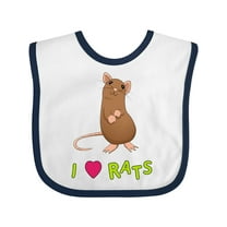 Inktastic I Love Rats Boys or Girls Baby Bib