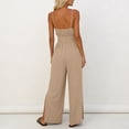 thumbnail image 5 of Two Piece Sets for Women Summer Crew Neck Lounge Short Jumpsuit With Adjustable Straps Side Slits And Pockets, 5 of 6