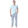 thumbnail image 4 of Intimo Men's 2 Piece Pajama Set Cotton/Poly Blend Jersey Knit Lounge Pants With Soft T-Shirt Top, 4 of 4