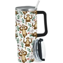 Sloth Menu Coffee 40oz Tumbler With Handle Gifts For Daughters Funny Tumbler With Lid And Straw For College