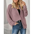 thumbnail image 4 of Zeagoo Button Down Shirts for Women Waffle Boyfriend Work Shacket Loose Long Sleeve Collared Fall Tops, 4 of 7