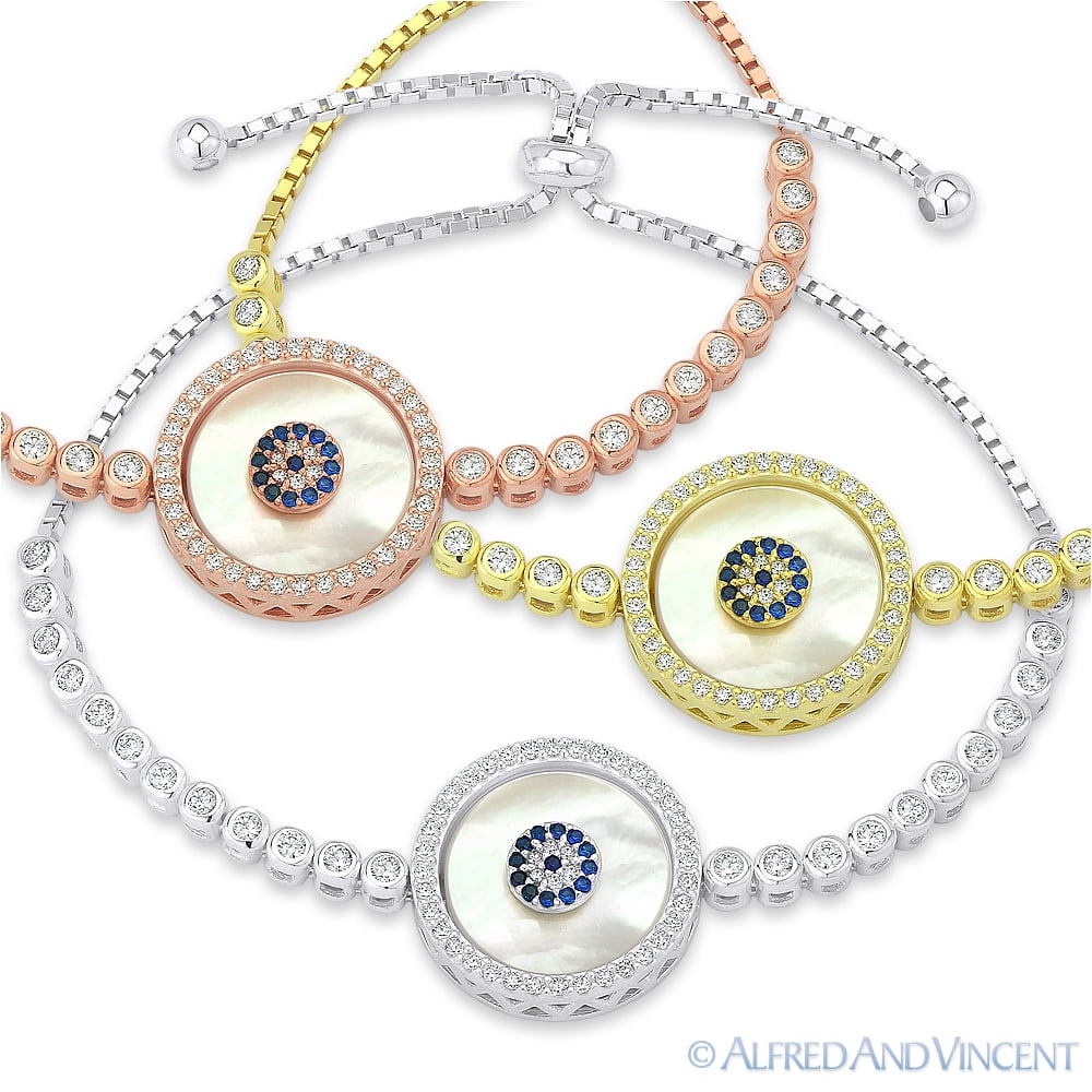 Bonyak Jewelry SS Rhodium-Plated CZ Brilliant Embers Polished Necklace in Sterling Silver