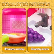 Mini Play Kitchen Toys for Girls 3-6 Years Pretend Food Cooking Kitchen Toys for Toddlers Kids