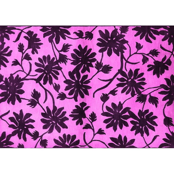 Ahgly Company Indoor Rectangle Oriental Pink Industrial Area Rugs, 8' x 12'