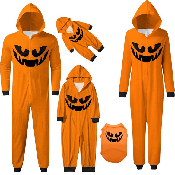 Gaexia Halloween Pjs For Family,Family Pajamas Matching Sets Halloween Pumpkin SleepwearHoliday Jammies PJs Sleepwear for Women/Men/Couples/Kids Holiday PJS Set