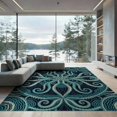 thumbnail image 2 of ODIKA 8'x10' Washable Area Rug Octopus Animals Nautical Tentacle Spiral Abstract Ocean Navy Flowing Dynamic for Living Room, Under Sectional, Family , Durable, Non-Slip, 2 of 7