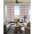 thumbnail image 4 of Anchor Pink Blackout Curtains 45 Inches Long for Bedroom, Modern Navy Blue White Striped Nautical Thermal Insulated Room Darkening Black Out Window Curtain Panels Grommet Drapes for Living Room, 4 of 8