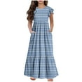 thumbnail image 2 of LOVZFMLL Girls Christmas Lattice Long Sleeves Sleeping Skirt, 2 of 5