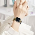 thumbnail image 7 of Gold Beaded Bracelet Compatible with Apple Watch Band 42mm/44mm/45mm/49mm/46mm Series 10 9 8 7 SE Women, Fashion Simple Lapis Lazuli Lucky Clover Handmade Stretch Strap for iWatch Series SE, 7 of 7