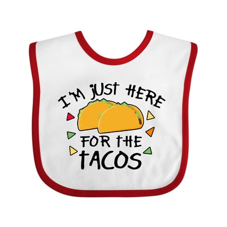 

Inktastic Im Just Here for the Tacos Cinco De Mayo Gift Baby Boy or Baby Girl Bib