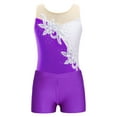 thumbnail image 5 of JanJean Kids Girls 2 Piece Dance Outfits Sleeveless Ballet Gymnastics Leotard with Booty Shorts Set Purple 12, 5 of 7