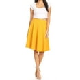 thumbnail image 5 of Women's High Waist Basic Stretchy Casual Solid A-Line Midi Skirts, 5 of 6