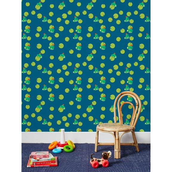Jolly Jumper and Lily Removable Vinyl Wallpaper By Fisher-Price - Cadet Blue