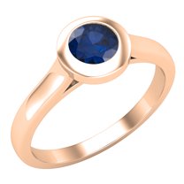 Dazzlingrock Collection 5mm Round Blue Sapphire Solitaire Engagement Ring for Women (Color Blue, Clarity Highly Included) in 10K Rose Gold, Size 9.5