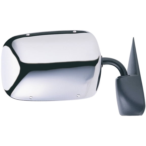 60017C - Fit System Passenger Side Mirror for 94-97 Dodge Pick-Up, chrome, foldaway, Manual Fits select: 1994-1997 DODGE RAM 1500, 1994-1997 DODGE RAM 2500