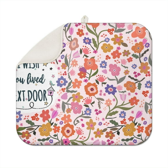 16x18 Inch Boho Kitchen Dish Drying Mat Super Absorbent Microfiber Washable Reusable Dish Drainer Pad for Home and Cafe