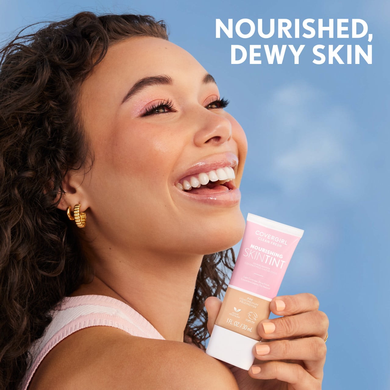 (3 pack) COVERGIRL Clean Fresh Nourishing Skin Tint, Dewy Finish, Deep, 1 fl oz (Packaging May Vary)