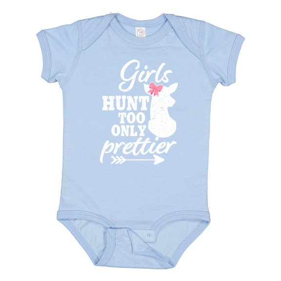 Inktastic Hunting Girls Hunt Too Only Prettier with Doe and Arrow Girls Baby Bodysuit