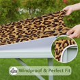 thumbnail image 6 of Yellow and Brown Of Leopard Print Square Fitted Tablecloth with Elastic Edge,Square Table Cover,Washable Elastic Table Cover for Home Kitchen Party Decor 34"x34", 6 of 6