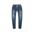 thumbnail image 3 of Prdecexlu Ripped Jeans Womens Straight Leg Boyfriend High Waisted Trendy Denim Pants Drawstring Comfy Solid Color Slim Trousers with Pockets Dark Blue XL, 3 of 8