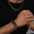 thumbnail image 2 of VEEDOFA 3 Pcs Mens Beaded Bracelet Set, Natural Stone Stretch Bracelets Tiger Eye Lava Rock, 2 of 8