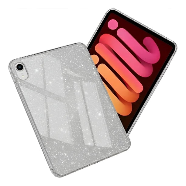 Funda Para Ipad Mini 6/ A17 Pro Glitter Brillos Silicona Plata.
