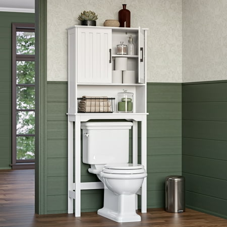RiverRidge Monroe Over the Toilet Spacesaver Bathroom Medicine Storage Cabinet with Adjustable Shelf - White