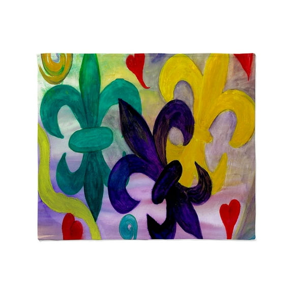 CafePress - Mardi Gras Fleur De Lis Throw Blanket - Soft Fleece Throw Blanket, 50"x60" for All Ages