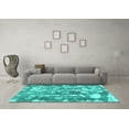thumbnail image 3 of Ahgly Company Indoor Square Abstract Turquoise Blue Contemporary Area Rugs, 8' Square, 3 of 4