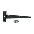 thumbnail image 3 of Renovators Supply Black T Strap Shed Door Hinge 9 in. Rustic Flush Mount Cast Iron Barn Door Shed Hinge w/Hardware, Pack of 6, 3 of 7