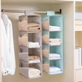 thumbnail image 4 of Hanging Closet Organizer 4 Layers Hanging Clothes Shelf Hanging Clothes Cube, 4 of 9