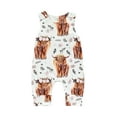 thumbnail image 1 of Bagilaanoe Baby Girls Summer Jumpsuit 3 6 12 18 Months Sleeveless Cow Flower Print Romper, 1 of 8