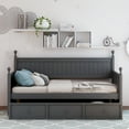 thumbnail image 2 of Momspeace Wood Daybed with Three Drawers ,Twin Size Daybed,No Box Spring Needed -&nbsp;Gray, 2 of 8