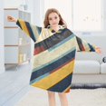 thumbnail image 5 of FORMRS Wearable Blanket Hoodie with Sleeves for Kids Cozy Flannel Sweatshirt, Retro Colorful Stripes, 5 of 7